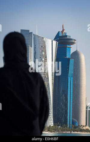 Doha, Qatar, Middle East, new skyline West Bay central financial district Stock Photo