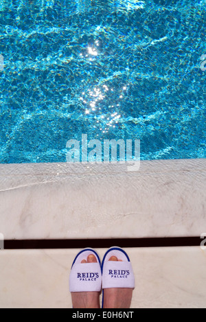 Feet by the swimming pool at Reid's Palace Hotel Funchal Madeira Stock Photo