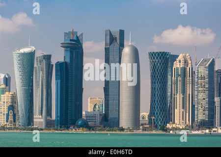 Doha, Qatar, Middle East, new skyline West Bay central financial district Stock Photo