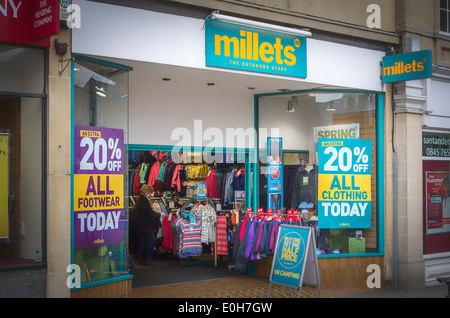 MILLETS the outdoors store in UK Stock Photo