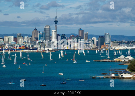 The annual Coastal Classic Yacht Race departs for the Bay of Islands, Auckland, New Zealand, Friday, October 25, 2013. Stock Photo