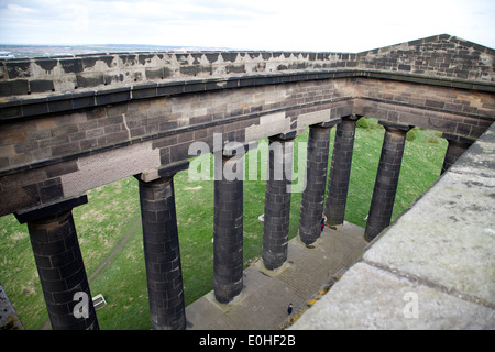 The Penshaw Monument in Sunderland, England, viewed from the top walkway. Stock Photo