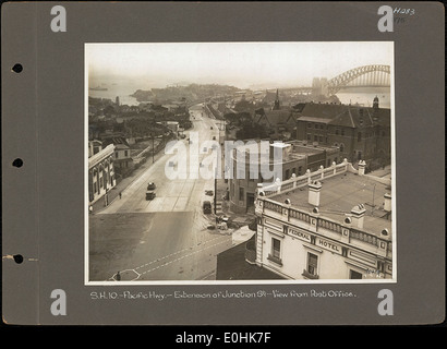 Pacific Hwy - Extension of Junction St. - View from Post Office, North Sydney Stock Photo