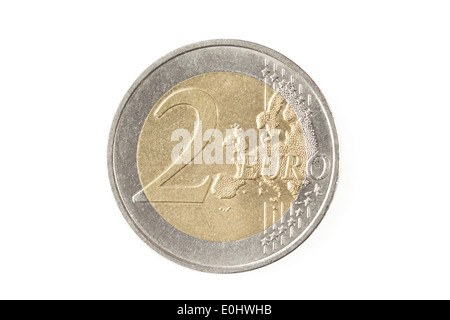 Two euro coin isolated on a white background Stock Photo