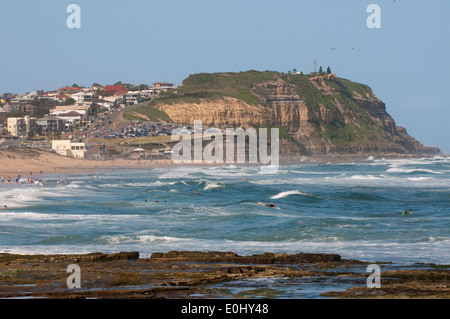 The waves role in on Bar beach Merewether, Newcastle, New South Wales, Australia. Stock Photo