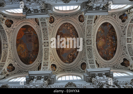 Ceiling of St Stephen's Cathedral, Passau, Germany. Stock Photo