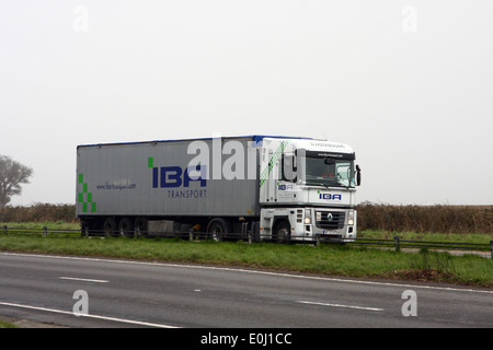 An IBA truck traveling along the A417 dual carriageway in The Cotswolds, England Stock Photo