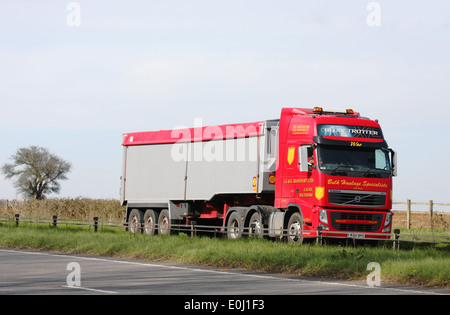 A JJ&S truck traveling along the A417 dual carriageway in The Cotswolds, England Stock Photo