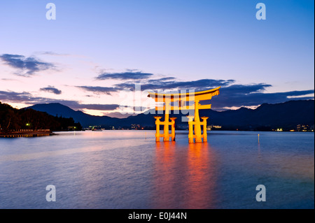 Japan Torii Gate Miyajima Island Itsukushima Shrine UNESCO World Heritage Site Stock Photo