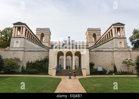 Front view of the Belvedere, a palace in the New Garden on the Pfingstberg hill in Potsdam, Germany. Stock Photo