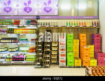 Alcoholic drinks at the government owned chain of off license shops or liquor stores in Sweden. Colloquially known as the system (systemet) or the company (bolaget), literal English translation is the System Company.  Model Release: No.  Property Release: No. Stock Photo