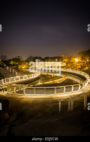 Heart of the Love River at night in Kaohsiung, Taiwan Stock Photo