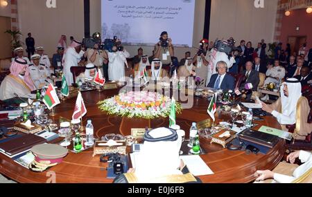 Jeddah. 14th May, 2014. U.S. Secretary of Defense Chuck Hagel and defense ministers of the Gulf Cooperation Council (GCC) countries attend a meeting in Jeddah, Saudi Arabia, May 14, 2014. © Xinhua/Alamy Live News Stock Photo