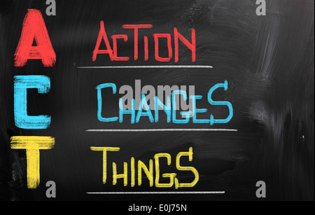 Action Changes Things Concept Stock Photo