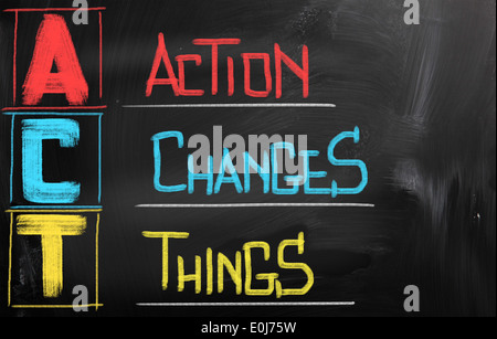 Action Changes Things Concept Stock Photo