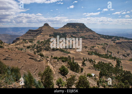 typical highland scenery near Lalibela, Ethiopia Stock Photo