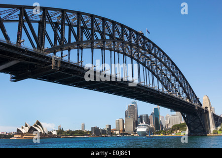 Sydney Australia,Harbour Bridge,harbor,city skyline,buildings,skyscrapers,Opera House,AU140310062 Stock Photo