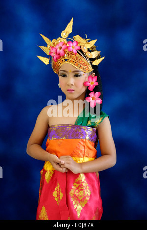 little girl poses in fancy dress at school to commemorate the indonesian woman hero hari kartini held every april 21st Stock Photo