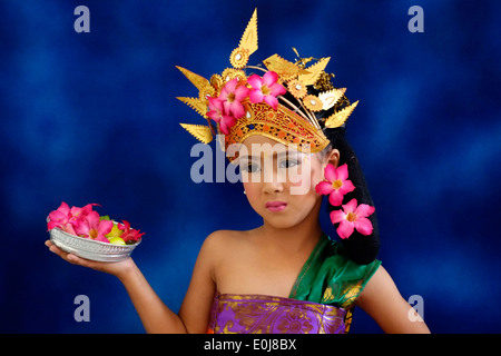 little girl poses in fancy dress at school to commemorate the indonesian woman hero hari kartini held every april 21st Stock Photo