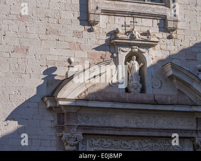 detail of the facade of the church of Santa Maria Maggiore in Spello, Umbria, Italy Stock Photo