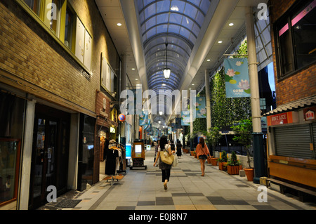 Night view of shopping street,Kagoshima city,Kagoshima,Japan Stock Photo