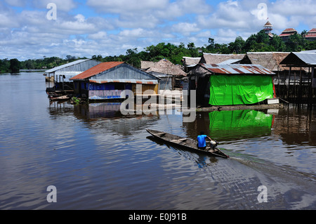 Cruise boat on the Amazon ; SANTA ROSA - IQUITOS . Department of Loreto .PERU Stock Photo