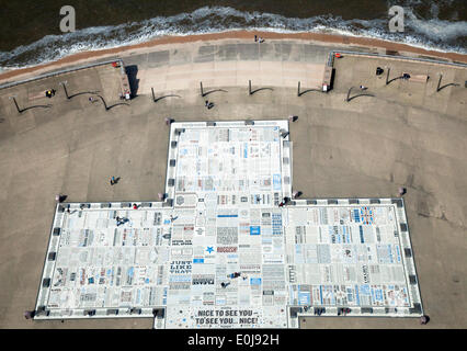 Blackpool, Lancashire, UK ,  14th May 2014. Comedy Pavement as seen from one of the UK’s most iconic attractions, The Blackpool Tower, a tourist attraction in Blackpool, Lancashire in England was opened to the public on 14 May 1894, turned a staggering 120 years old this year. It rises to 158 metres (518 feet) and is a Grade I listed building.   When The Blackpool Tower opened in 1894 tickets were just 6p per person! So as part of this 120th Birthday celebrations Eye tickets were sold for JUST 6p.  Credit:  Conrad Elias/Alamy Live News Stock Photo