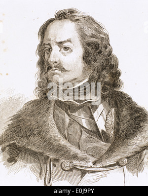 Peter the Great (1672-1725). Emperor of All Russia. House of Romanov. Engraving, 19th century. Stock Photo
