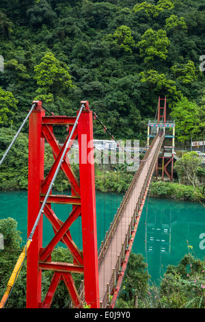 Suspension Bridge in Wulai, Taiwan Stock Photo