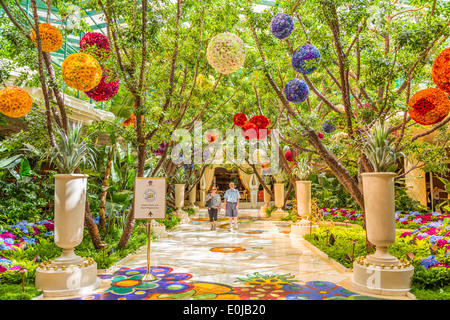 The Lobby entrance under the glass ceiling atrium of the Wynn Hotel Las Vegas Nevada USA Stock Photo