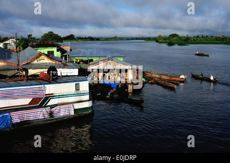 Port in SAN PABLO DE LORETO . Department of Loreto .PERU Stock Photo