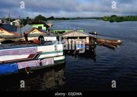 Port in SAN PABLO DE LORETO . Department of Loreto .PERU Stock Photo