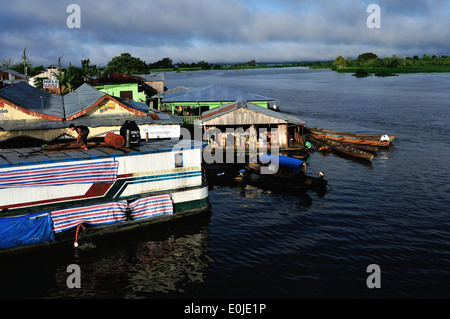 Port in SAN PABLO DE LORETO . Department of Loreto .PERU Stock Photo