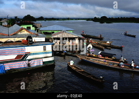 Port in SAN PABLO DE LORETO . Department of Loreto .PERU Stock Photo