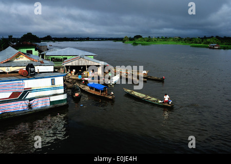 Port in SAN PABLO DE LORETO . Department of Loreto .PERU Stock Photo