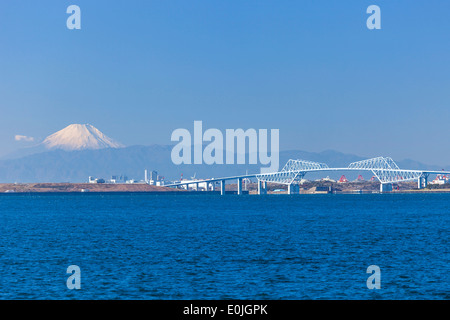 Tokyo Gate Bridge and Mt. Fuji in Japan Stock Photo