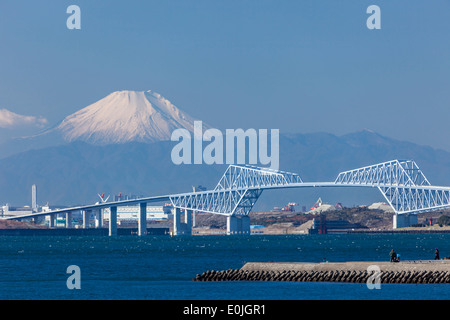 Tokyo Gate Bridge and Mt. Fuji in Japan Stock Photo