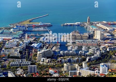 Victoria und Alfred Waterfront, touristisches Zentrum von Kapstadt, gesehen vom Signal Hill, Kapstadt, West Kap, Western Cape, S Stock Photo