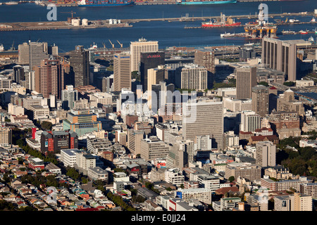 Cape Town Central Business District skyline seen from Lions Head, Western Cape, South Africa Stock Photo