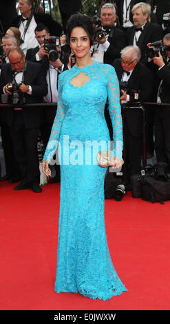 Indian actress Mallika Sherawat arrives on the red carpet at Hotel