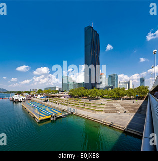 Danube City with the brand new DC-tower of Vienna Stock Photo