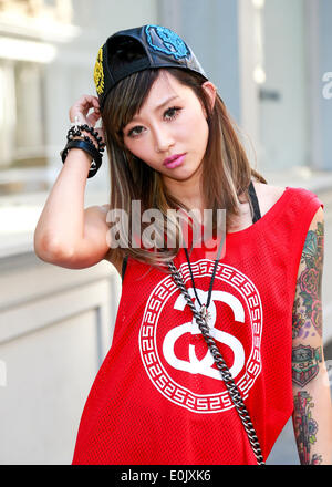 Siru Quian walking in New York City - May 12, 2014 - Photo: Runway Manhattan/Charles Eshelman Stock Photo