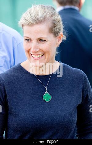 Windsor Castle, Berkshire, Britain. 14th May, 2014. Britain's Princess Sophie attends the Royal Windsor Horse show in the grounds of Windsor Castle, Berkshire, Britain, 14 May 2014. The event runs from 14 to 18 May. Photo: Patrick van Katwijk/NETHERLANDS AND FRANCE OUT - NO WIRE SERVICE/dpa/Alamy Live News Stock Photo