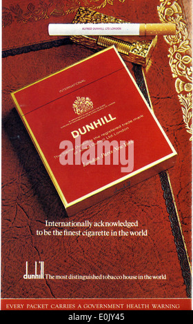 Cigarette advert advertising Dunhill on Garrick Theatre programme for 'Sleuth' 1973 Stock Photo