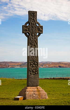 Celtic cross, Isle of Iona, Scotland, UK Stock Photo