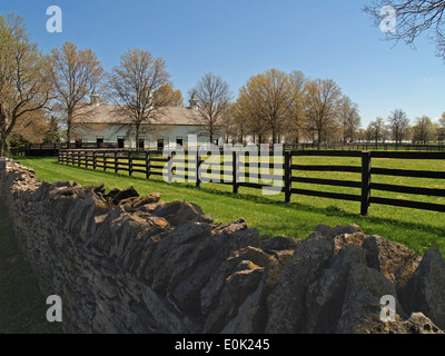 fence thoroughbred outside farm alamy fencing stone similar