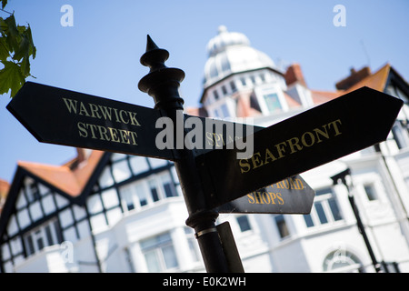 Tourist Information Signpost in Worthing Stock Photo