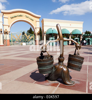 A Bronzes sculpture of one of the Magic Brooms, from  'The Sorcerer's Apprentice' segment of Disney's Fantasia Film Stock Photo