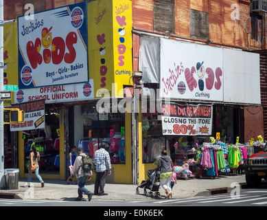 Retail establishments in the Hub in the Melrose neighborhood of the Bronx in New York Stock Photo