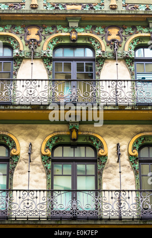 Traditional architecture in Gijon city, Asturias, Northern Spain Stock Photo